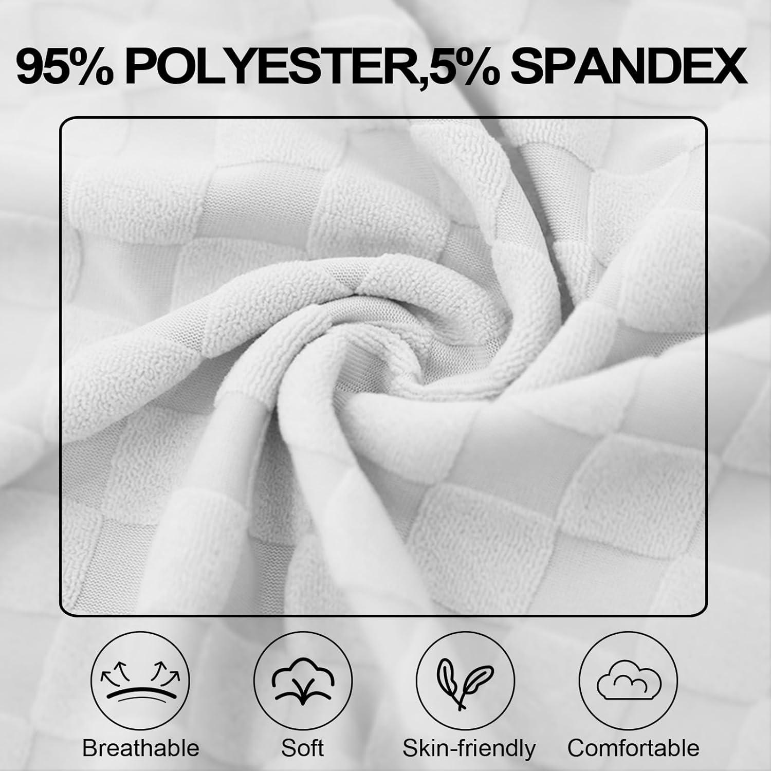 imageMens 2 Piece Set Summer Outfits Casual Geometric Texture Short Sleeve Shirt and Shorts Track Suits for Men SetWhite