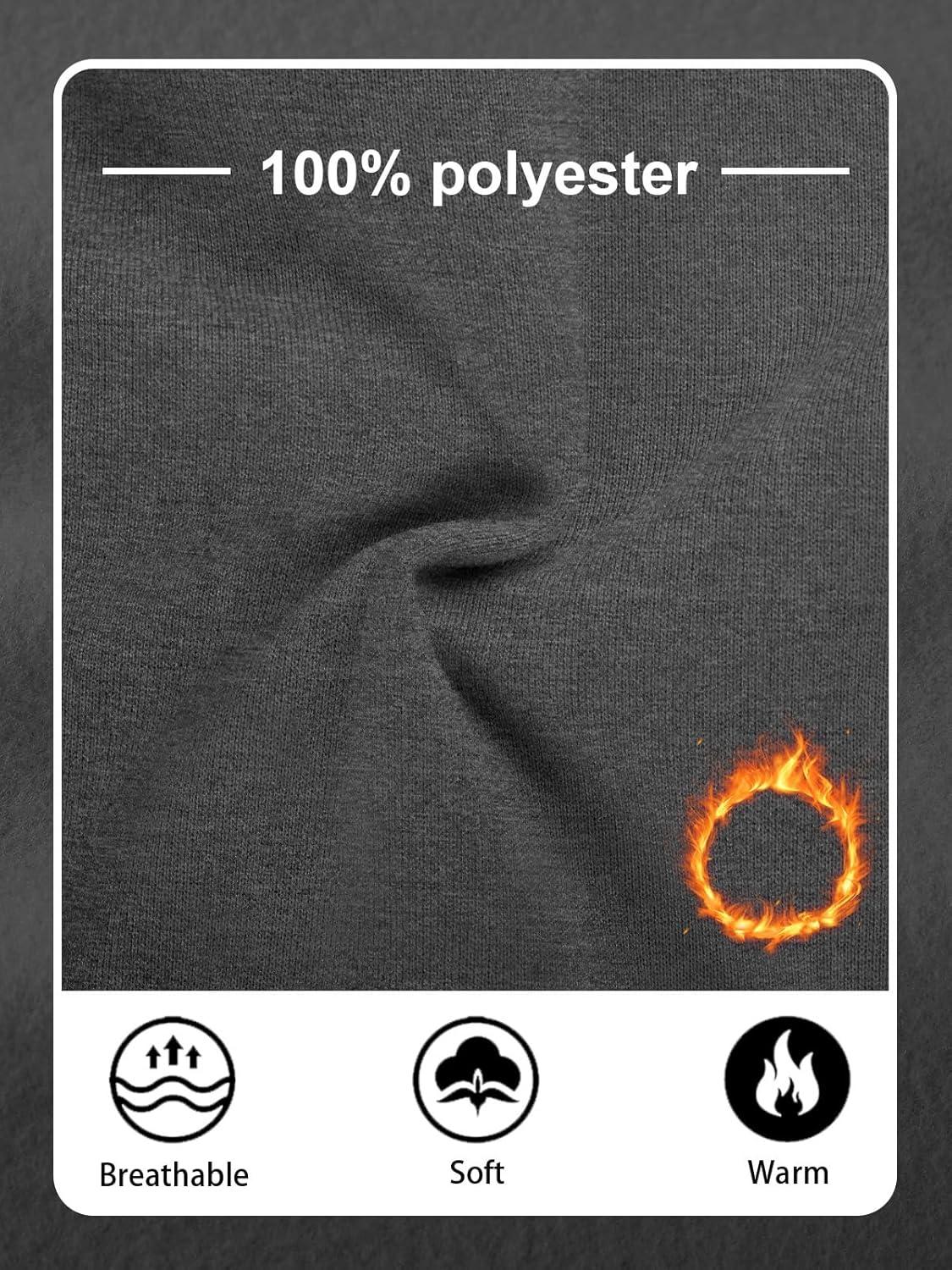 imageMens Fleece Sweatpants Warm Winter Pants Athletic Drawstring Jogger Pants with PocketsDark Grey