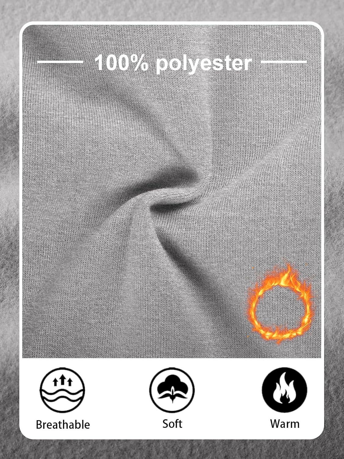 imageMens Fleece Sweatpants Warm Winter Pants Athletic Drawstring Jogger Pants with PocketsLight Grey