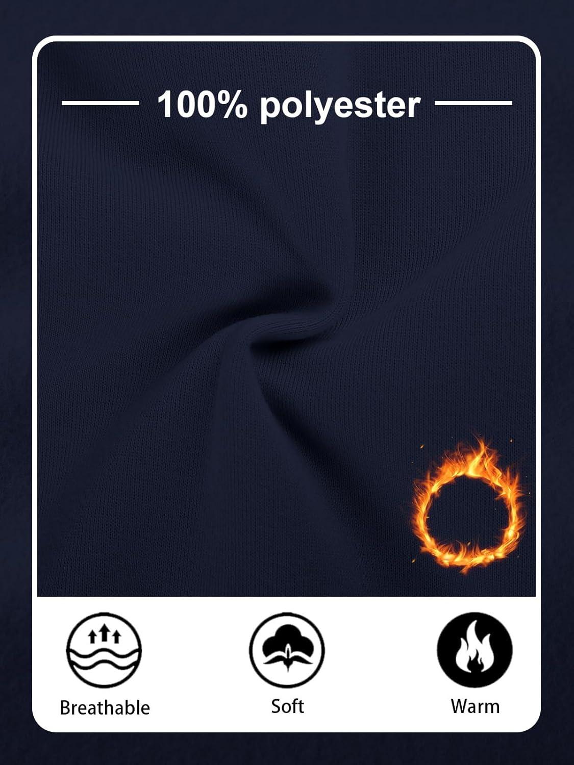 imageMens Fleece Sweatpants Warm Winter Pants Athletic Drawstring Jogger Pants with PocketsNavy