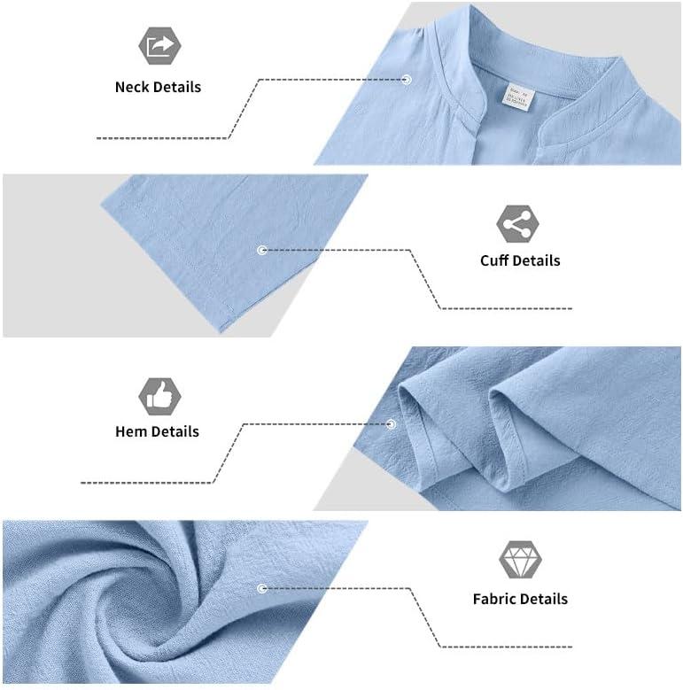 imageMens Linen Henley Shirts Casual Long Sleeve Hippie Yoga Tops Lightweight Summer Beach TShirtSky Blue