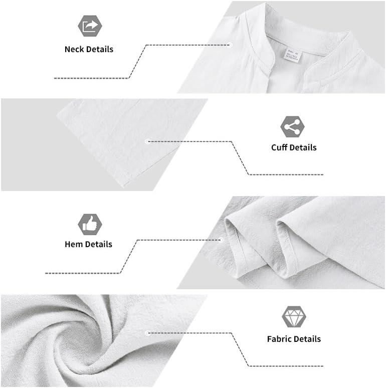 imageMens Linen Henley Shirts Casual Long Sleeve Hippie Yoga Tops Lightweight Summer Beach TShirtWhite