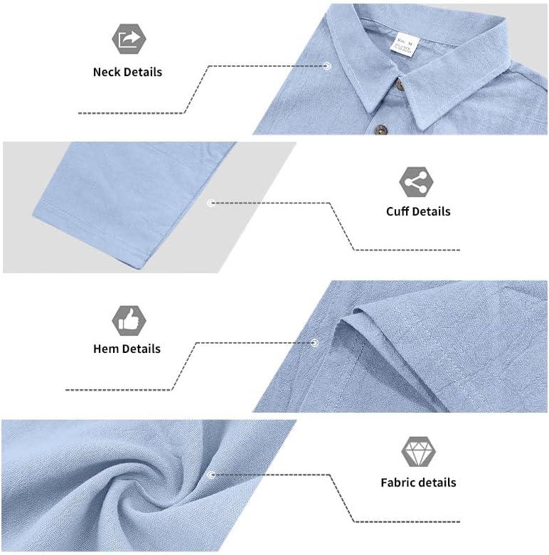 imageMens Linen Polo Shirts Long Sleeve Yoga Tops Casual Summer Hippie Beach TShirtsLight Blue