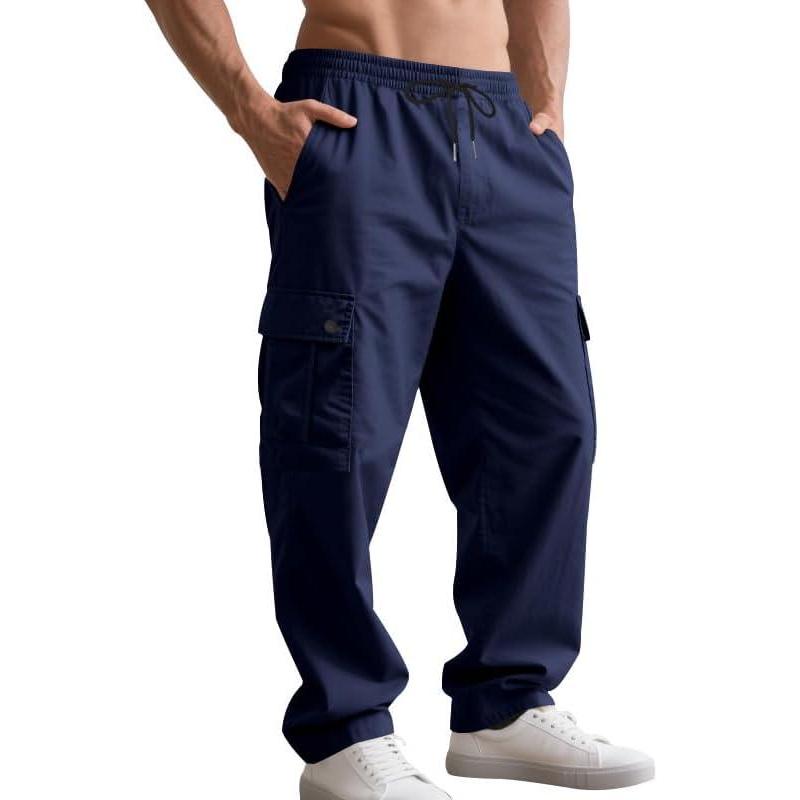 imageMens Cargo Pants Stretch Tactical Pants Lightweight Work Pants Casual Outdoor Hiking Pants with Multi PocketsNavy Blue