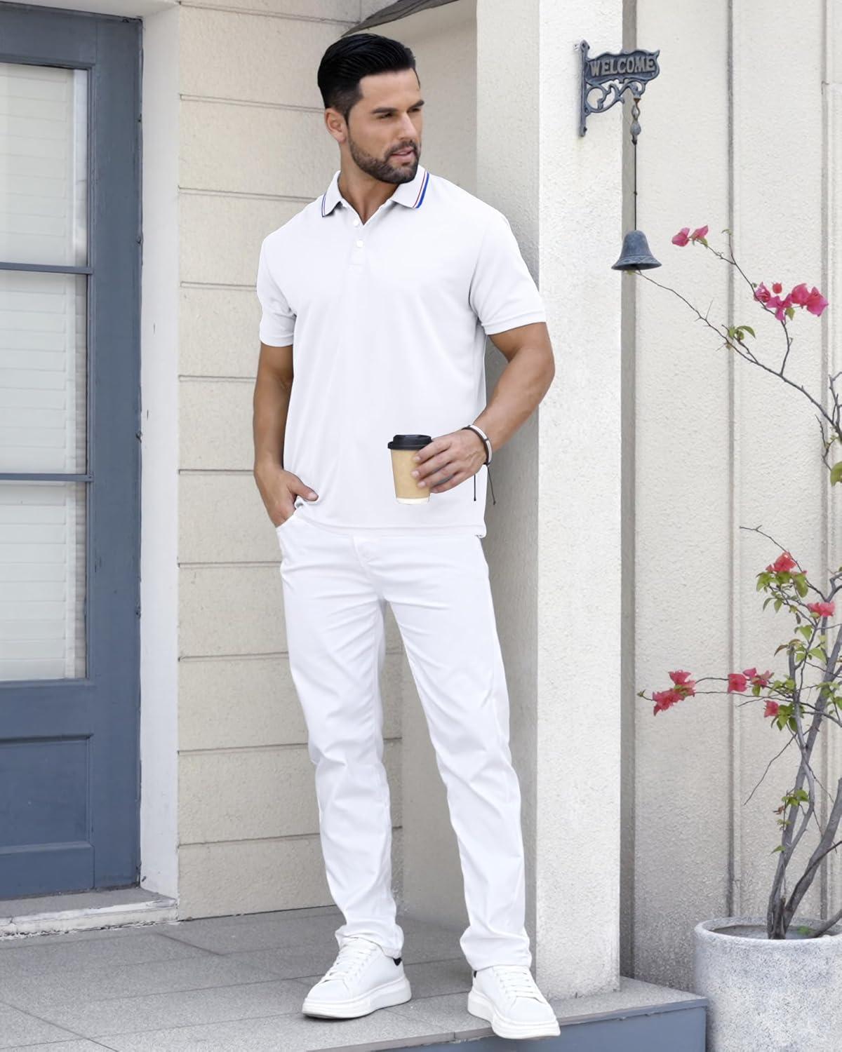 image3 Pack Mens Polo Shirts QuickDry Short Sleeve Athletic Polo Shirts Moisture Wicking Business Casual Golf Shirts02blackWhiteOrange