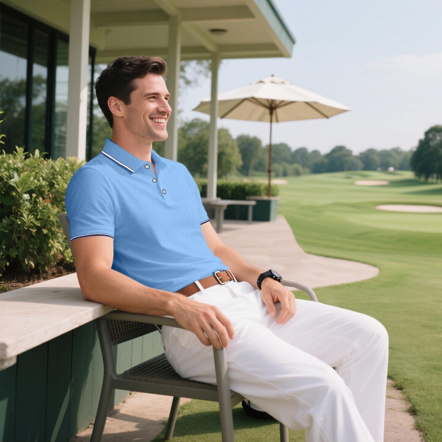 image3 Pack Mens Polo Shirts QuickDry Short Sleeve Athletic Polo Shirts Moisture Wicking Business Casual Golf Shirts03blackRedBlue