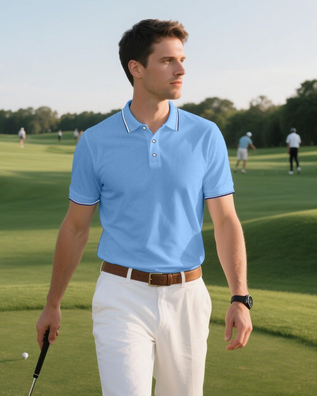 image3 Pack Mens Polo Shirts QuickDry Short Sleeve Athletic Polo Shirts Moisture Wicking Business Casual Golf Shirts03blackRedBlue