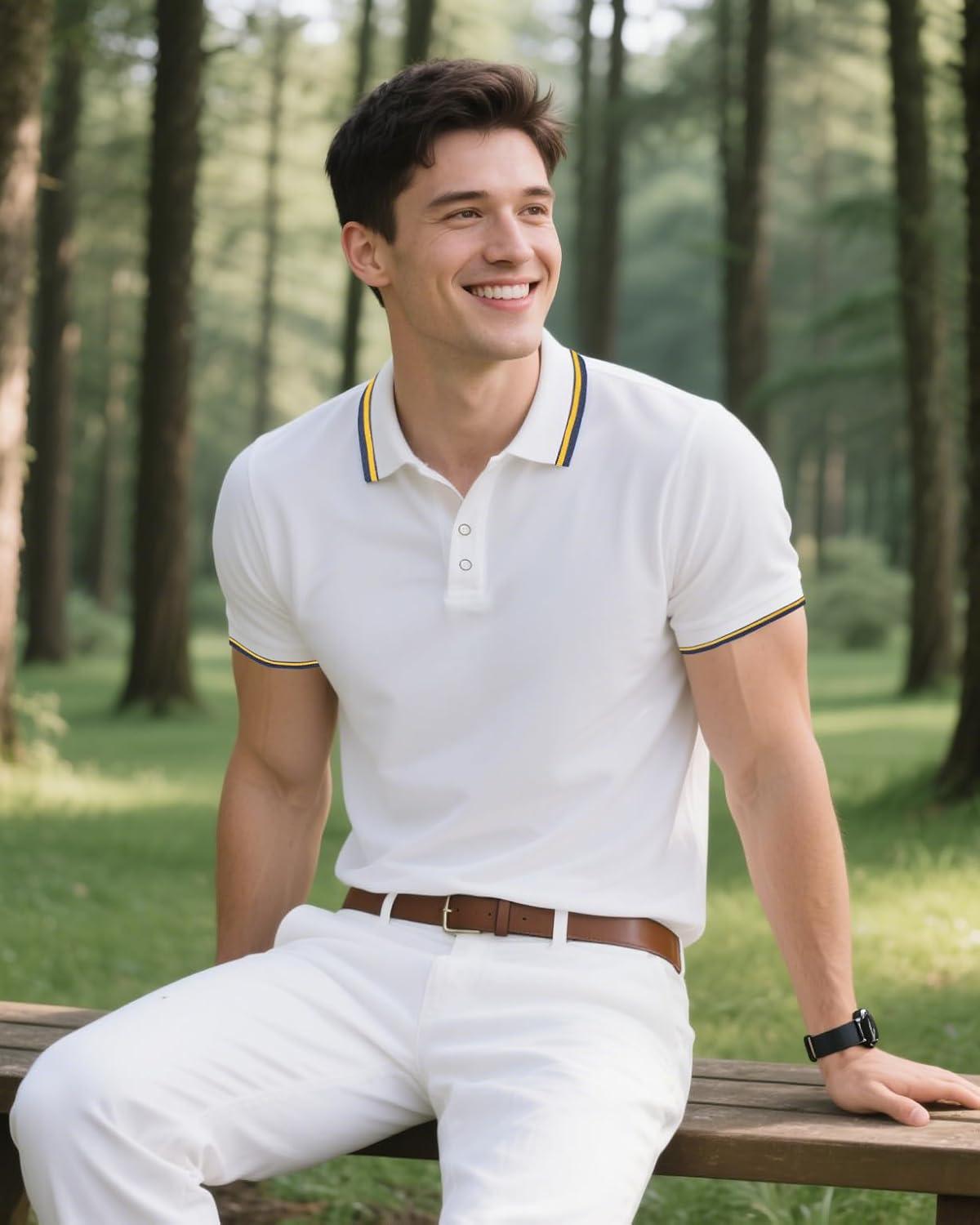 image3 Pack Mens Polo Shirts QuickDry Short Sleeve Athletic Polo Shirts Moisture Wicking Business Casual Golf Shirts03blackWhiteGrey