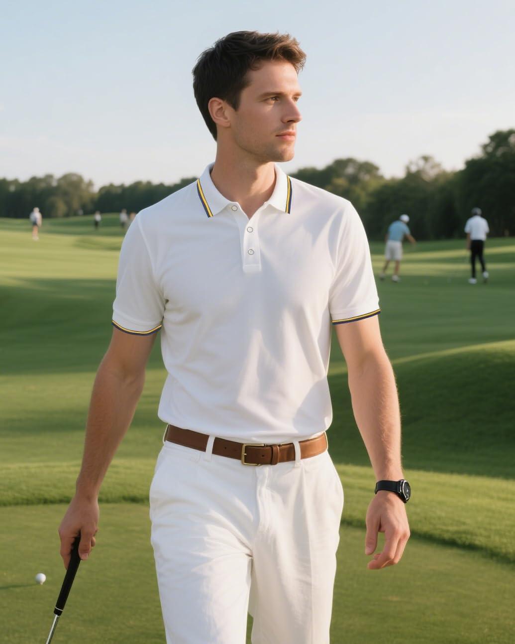 image3 Pack Mens Polo Shirts QuickDry Short Sleeve Athletic Polo Shirts Moisture Wicking Business Casual Golf Shirts03blackWhiteGrey