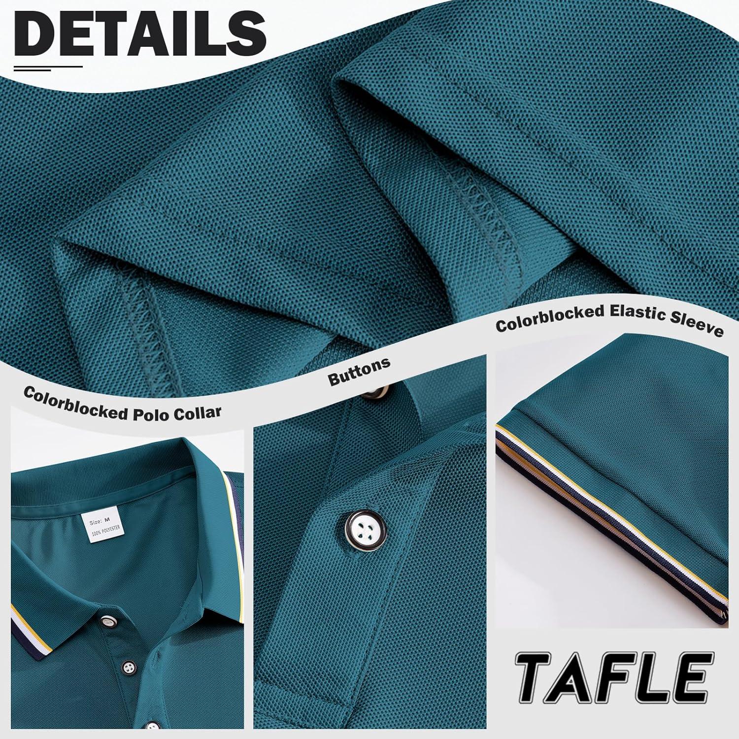 image3 Pack Mens Polo Shirts QuickDry Short Sleeve Athletic Polo Shirts Moisture Wicking Business Casual Golf Shirts03greenDark GreenDark Cyan