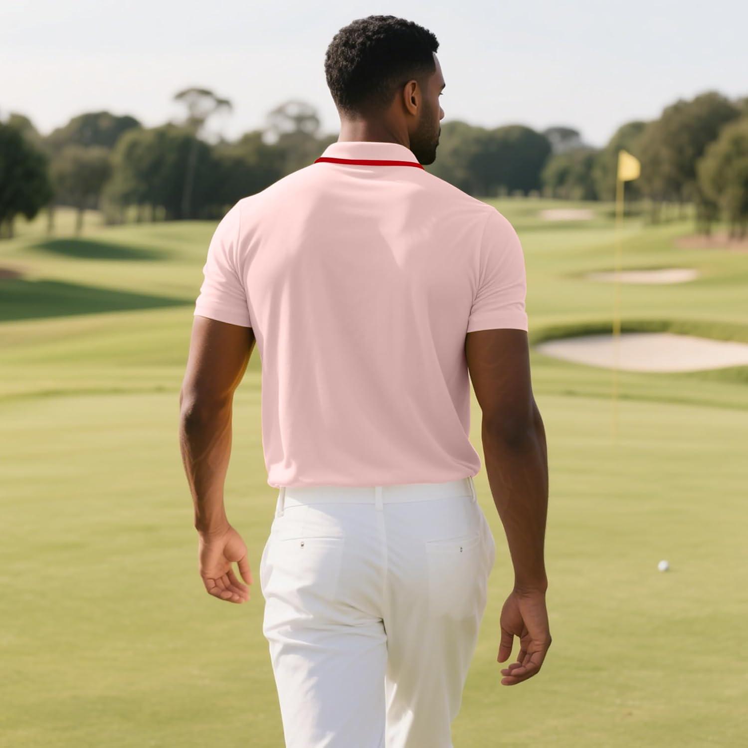 image3 Pack Mens Polo Shirts QuickDry Short Sleeve Athletic Polo Shirts Moisture Wicking Business Casual Golf Shirts04lake BluePinkNavy