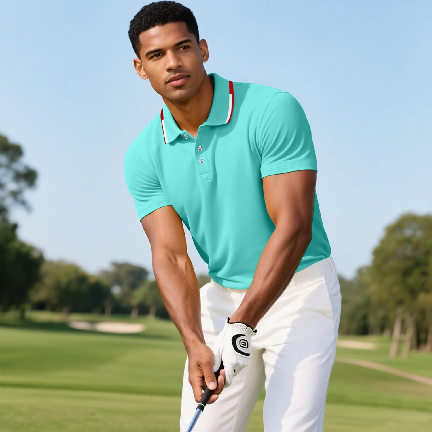 image3 Pack Mens Polo Shirts QuickDry Short Sleeve Athletic Polo Shirts Moisture Wicking Business Casual Golf Shirts04navyLake BlueBlack