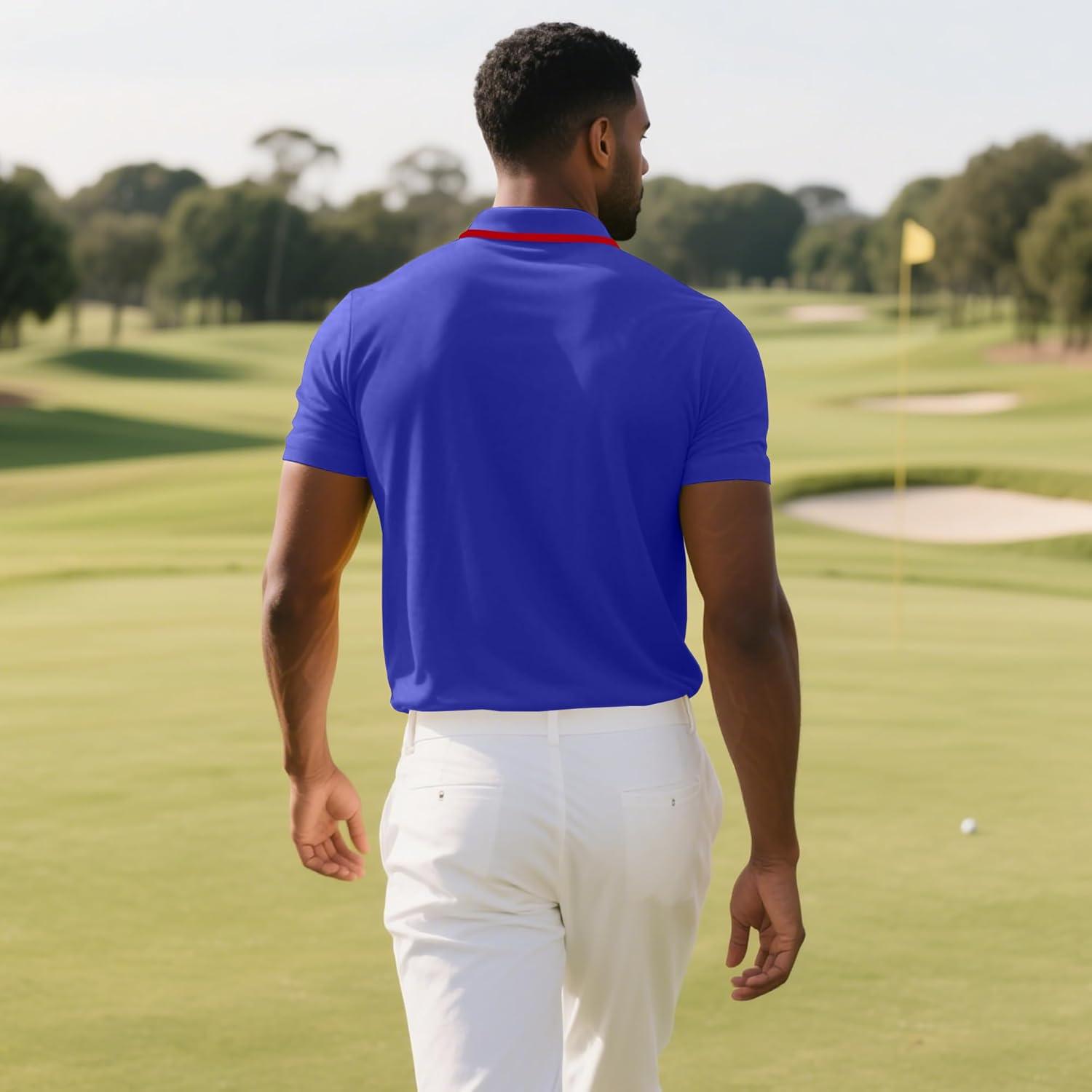 image3 Pack Mens Polo Shirts QuickDry Short Sleeve Athletic Polo Shirts Moisture Wicking Business Casual Golf Shirts04royal BlueRedWhite