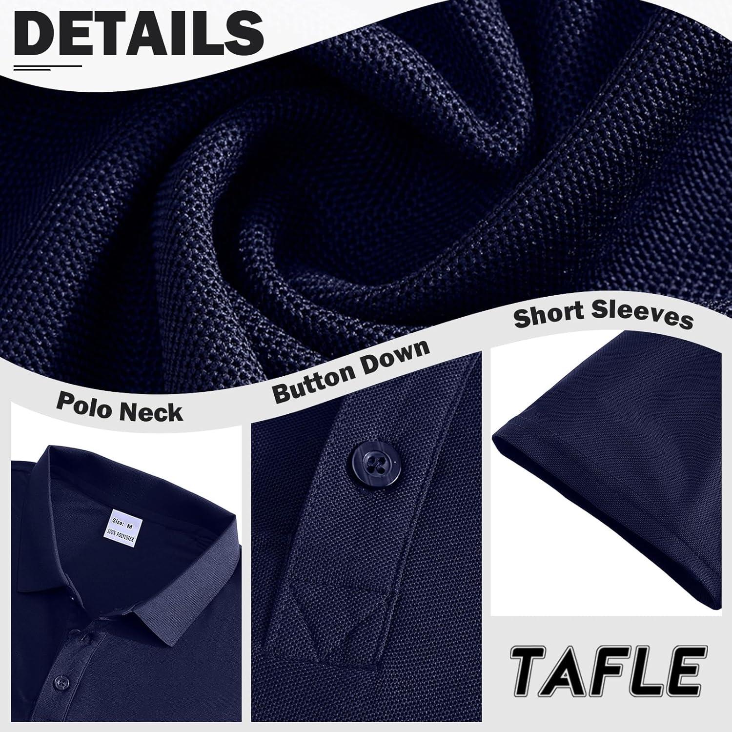 image3 Pack Mens Polo Shirts QuickDry Short Sleeve Athletic Polo Shirts Moisture Wicking Business Casual Golf ShirtsBlackGreyNavy