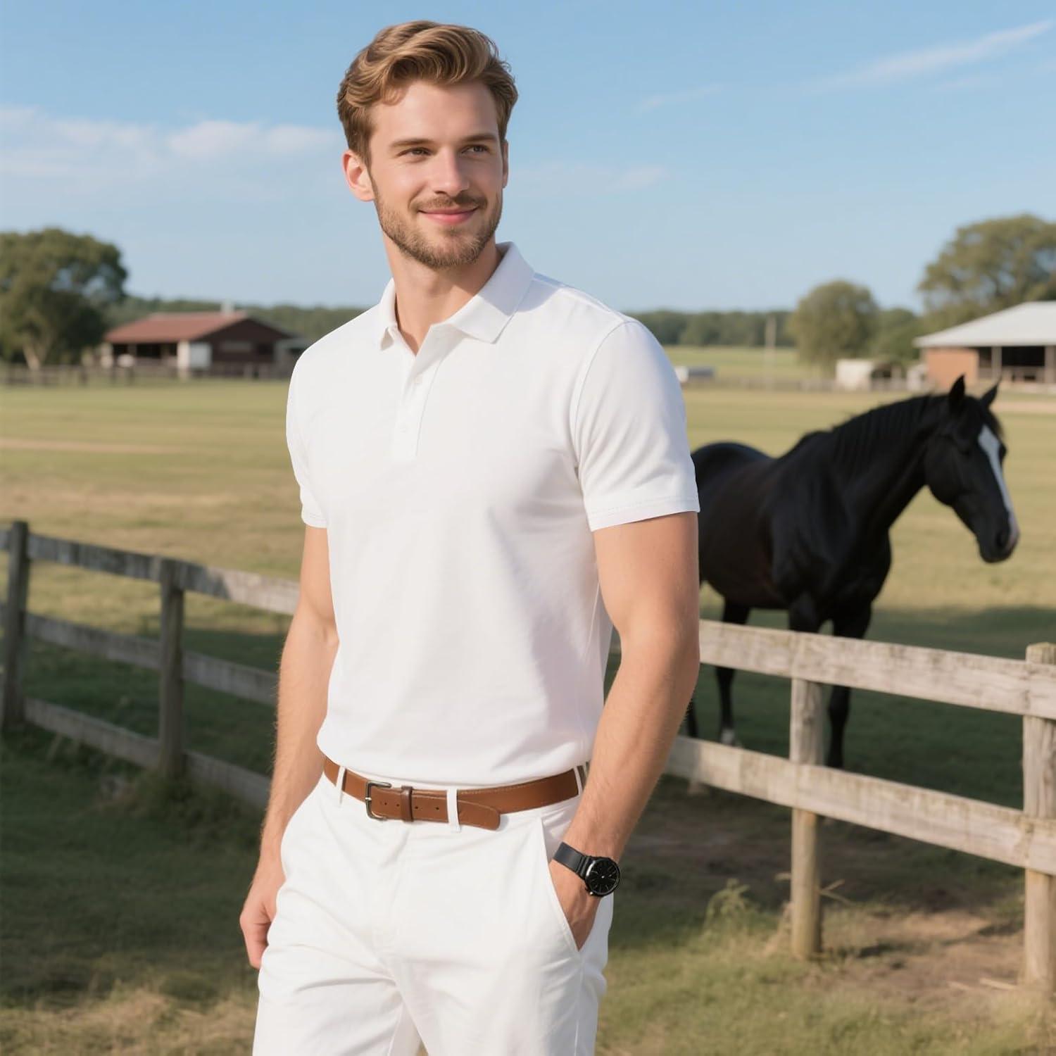 image3 Pack Mens Polo Shirts QuickDry Short Sleeve Athletic Polo Shirts Moisture Wicking Business Casual Golf ShirtsBlackWhiteNavy