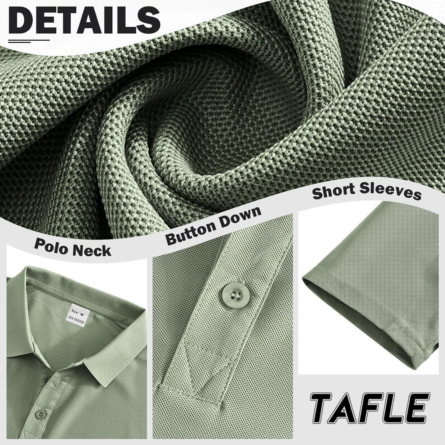 image3 Pack Mens Polo Shirts QuickDry Short Sleeve Athletic Polo Shirts Moisture Wicking Business Casual Golf ShirtsGreyWhiteGreen
