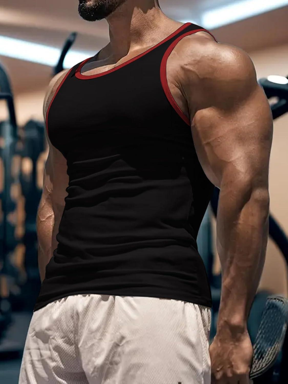 imageMens Gym Workout Tank Tops Soft Lightweight Sleeveless Muscle Shirts for Beach ampamp Athletic WearBlack1