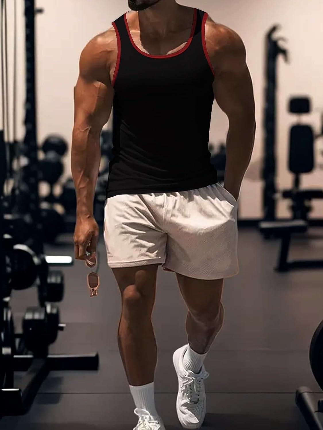 imageMens Gym Workout Tank Tops Soft Lightweight Sleeveless Muscle Shirts for Beach ampamp Athletic WearBlack1