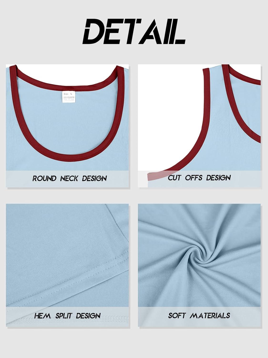 imageMens Gym Workout Tank Tops Soft Lightweight Sleeveless Muscle Shirts for Beach ampamp Athletic WearLight Blue1