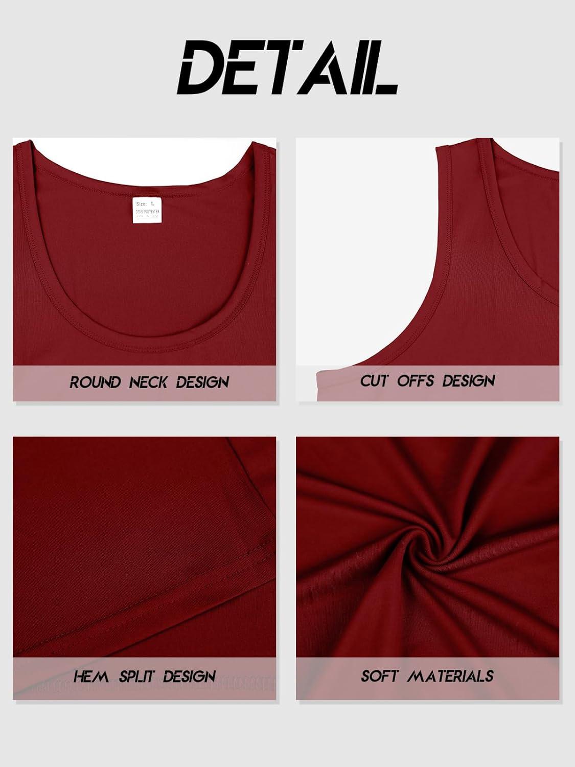 imageMens Gym Workout Tank Tops Soft Lightweight Sleeveless Muscle Shirts for Beach ampamp Athletic WearRed