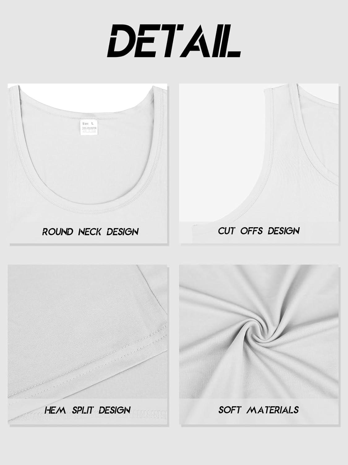 imageMens Gym Workout Tank Tops Soft Lightweight Sleeveless Muscle Shirts for Beach ampamp Athletic WearWhite