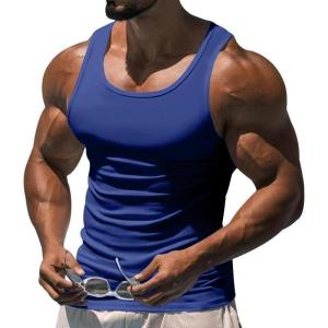 Men’s Gym Workout Tank Tops – Soft Lightweight Sleeveless Muscle Shirts for Beach & Athletic Wear(Royal Blue)