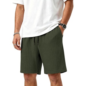 Mens Shorts Texture Elastic Waist Drawstring Lightweight Short Pants Casual Summer Beach Shorts with Pocket
