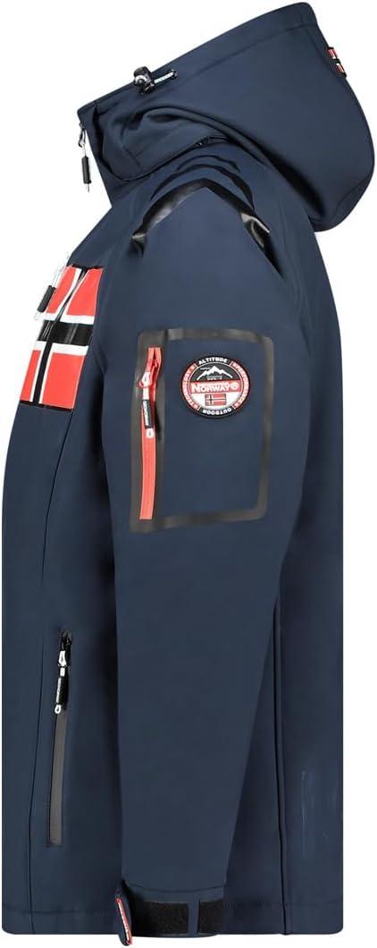 imageGeographical Norway RENADOO Homme Veste Softshell Impermable avec Capuche Blouson CoupeVent Respirant Confortable et Rsistant pour Randonne Outdoor et QuotidienMarine