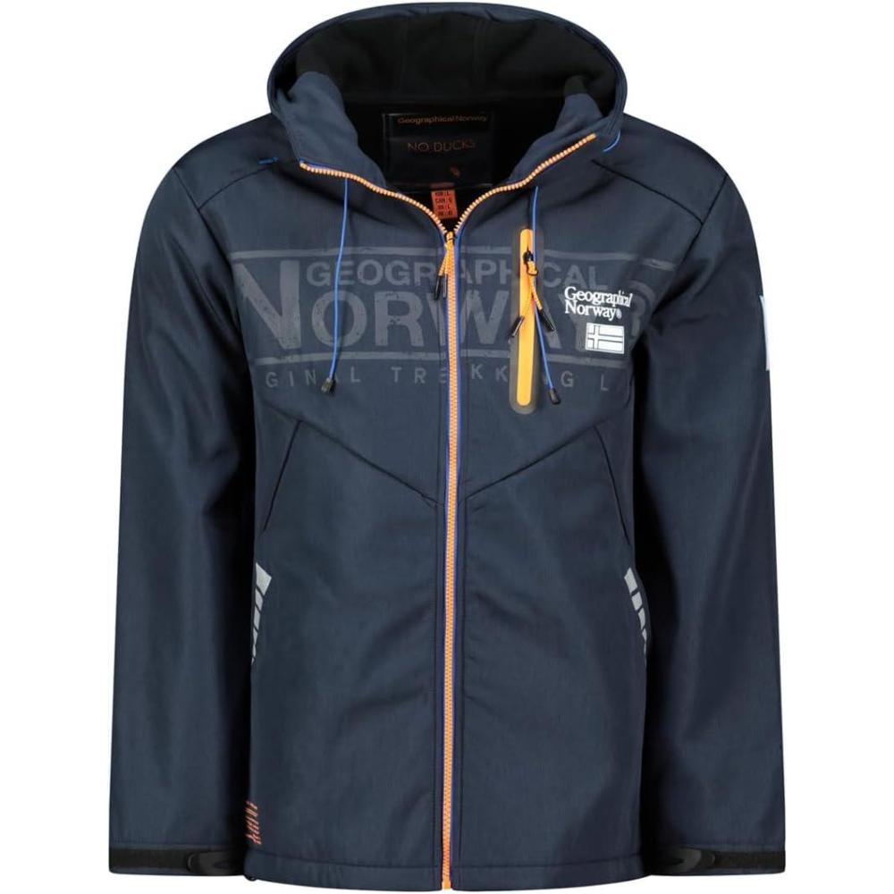 imageGeographical Norway RAOUL Homme Veste Softshell Impermable avec Capuche Blouson CoupeVent Respirant Confortable et Rsistant Idal Randonne Outdoor et QuotidienMarine