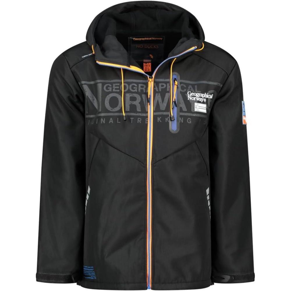 imageGeographical Norway RAOUL Homme Veste Softshell Impermable avec Capuche Blouson CoupeVent Respirant Confortable et Rsistant Idal Randonne Outdoor et QuotidienNoir