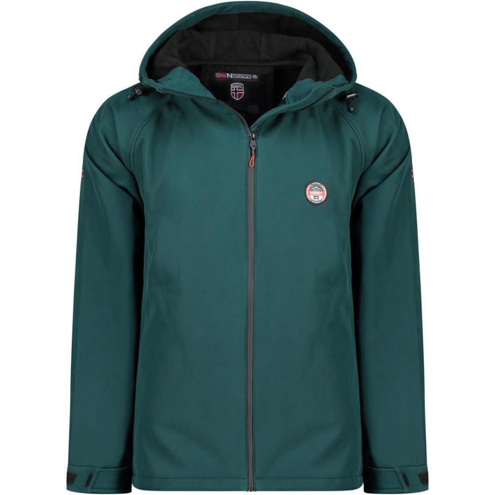 imageGeographical Norway TAMIGOBADGE Homme Veste Softshell Capuche Impermable CoupeVent et Respirante Idale pour la Randonne et les Activits OutdoorVertFonce