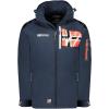 Geographical Norway RENADOO Homme – Veste Softshell Imperméable avec Capuche – Blouson Coupe-Vent Respirant, Confortable et Résistant pour Randonnée, Outdoor et Quotidien(Marine)