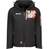 Geographical Norway RENADOO Homme – Veste Softshell Imperméable avec Capuche – Blouson Coupe-Vent Respirant, Confortable et Résistant pour Randonnée, Outdoor et Quotidien(Noir)