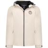 Geographical Norway TAMIGOBADGE Homme – Veste Softshell à Capuche Imperméable, Coupe-Vent et Respirante, Idéale pour la Randonnée et les Activités Outdoor(Beige)