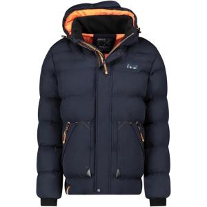 Geographical Norway Badibere Homme – Doudoune Hiver avec Capuche Chaude Manteau Imperméable Coupe-Vent, Rembourrage Isolation Thermique, Blouson Léger et Confortable pour Froid(Marine)