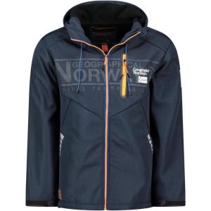 Geographical Norway RAOUL Homme – Veste Softshell Imperméable avec Capuche – Blouson Coupe-Vent Respirant, Confortable et Résistant, Idéal Randonnée, Outdoor et Quotidien(Marine)