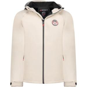 Geographical Norway TAMIGOBADGE Homme – Veste Softshell à Capuche Imperméable, Coupe-Vent et Respirante, Idéale pour la Randonnée et les Activités Outdoor(Beige)