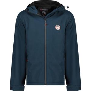 Geographical Norway TAMIGOBADGE Homme – Veste Softshell à Capuche Imperméable, Coupe-Vent et Respirante, Idéale pour la Randonnée et les Activités Outdoor(Marine)