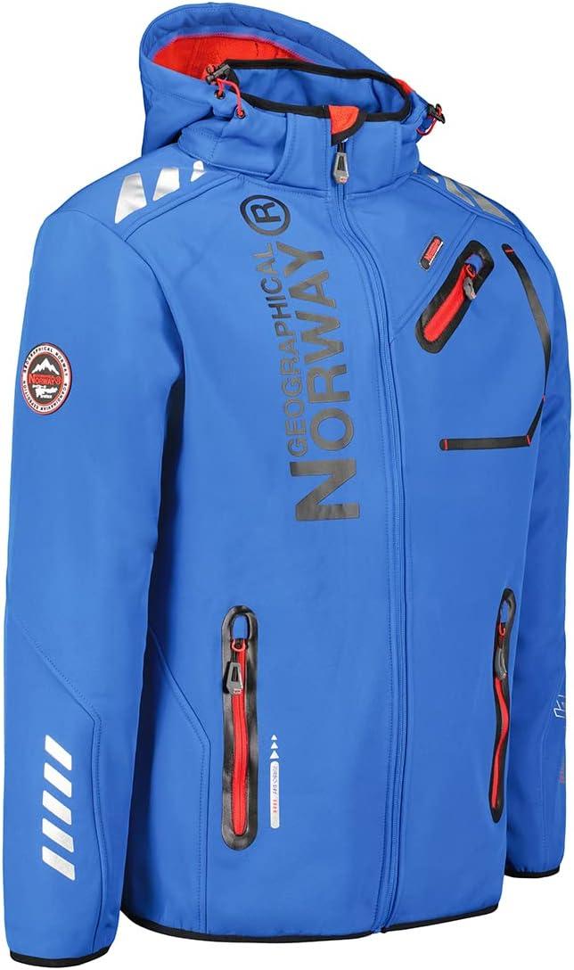 imageGeographical Norway Royaudb Men Dsitribrands Production Veste Softshell Capuche Homme Impermeable Manteau Outdoor Blouson Coupe Vent Tactique Resistant Randonnee Ski Automne Hiver PrintempsBleu Royal Rouge