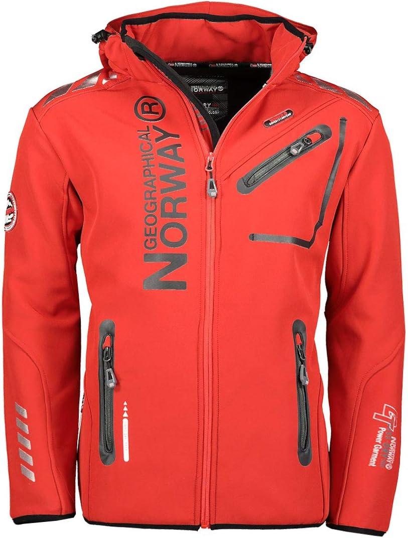 imageGeographical Norway Royaudb Men Dsitribrands Production Veste Softshell Capuche Homme Impermeable Manteau Outdoor Blouson Coupe Vent Tactique Resistant Randonnee Ski Automne Hiver PrintempsRouge Noir