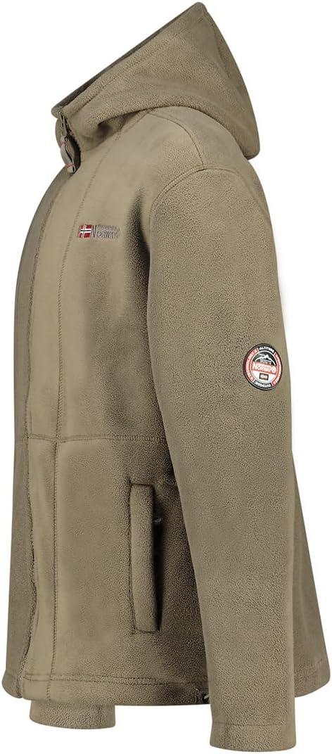 imageGeographical Norway TORLEON HOOD Homme Veste Polaire Capuche Sweat Chaud Zipp Hiver Doux et Confortable Style Sport et UrbainKaki
