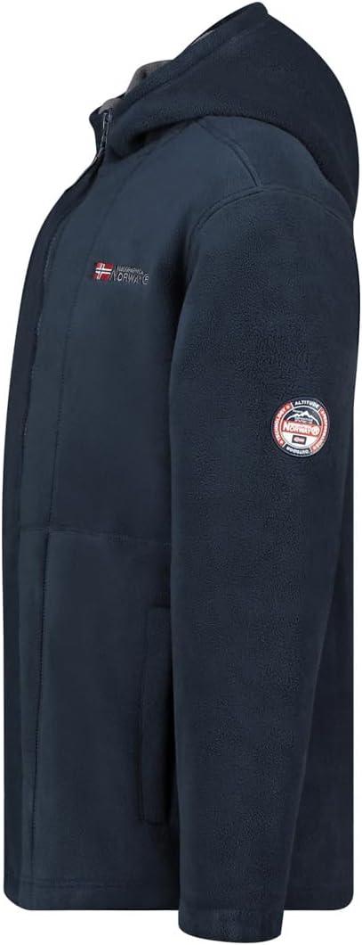 imageGeographical Norway TORLEON HOOD Homme Veste Polaire Capuche Sweat Chaud Zipp Hiver Doux et Confortable Style Sport et UrbainMarine