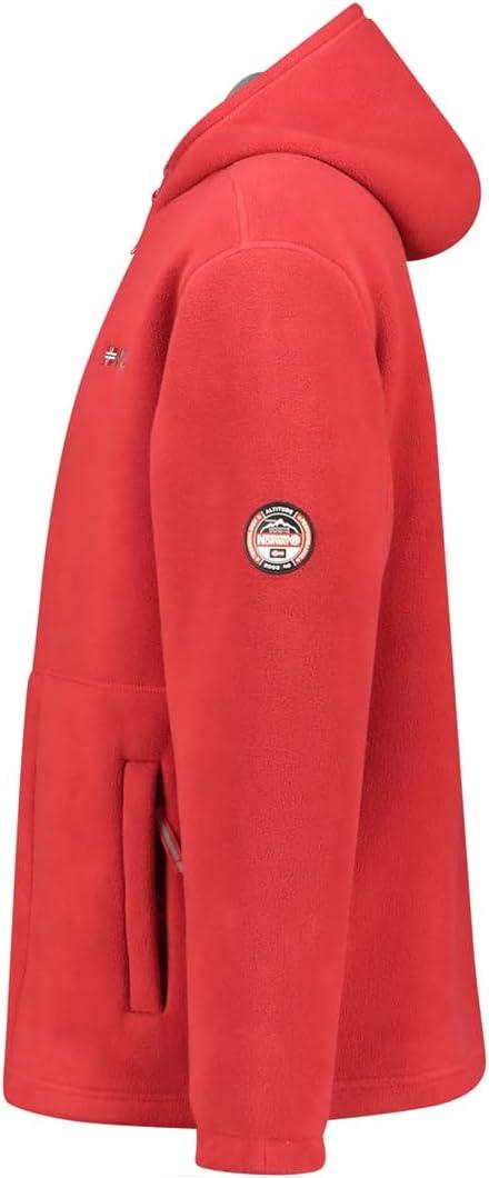 imageGeographical Norway TORLEON HOOD Homme Veste Polaire Capuche Sweat Chaud Zipp Hiver Doux et Confortable Style Sport et UrbainRouge