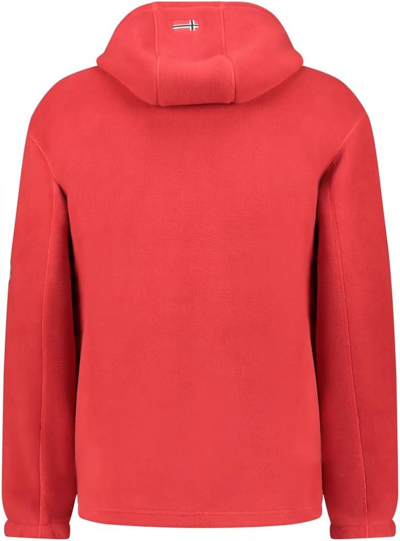imageGeographical Norway TORLEON HOOD Homme Veste Polaire Capuche Sweat Chaud Zipp Hiver Doux et Confortable Style Sport et UrbainRouge