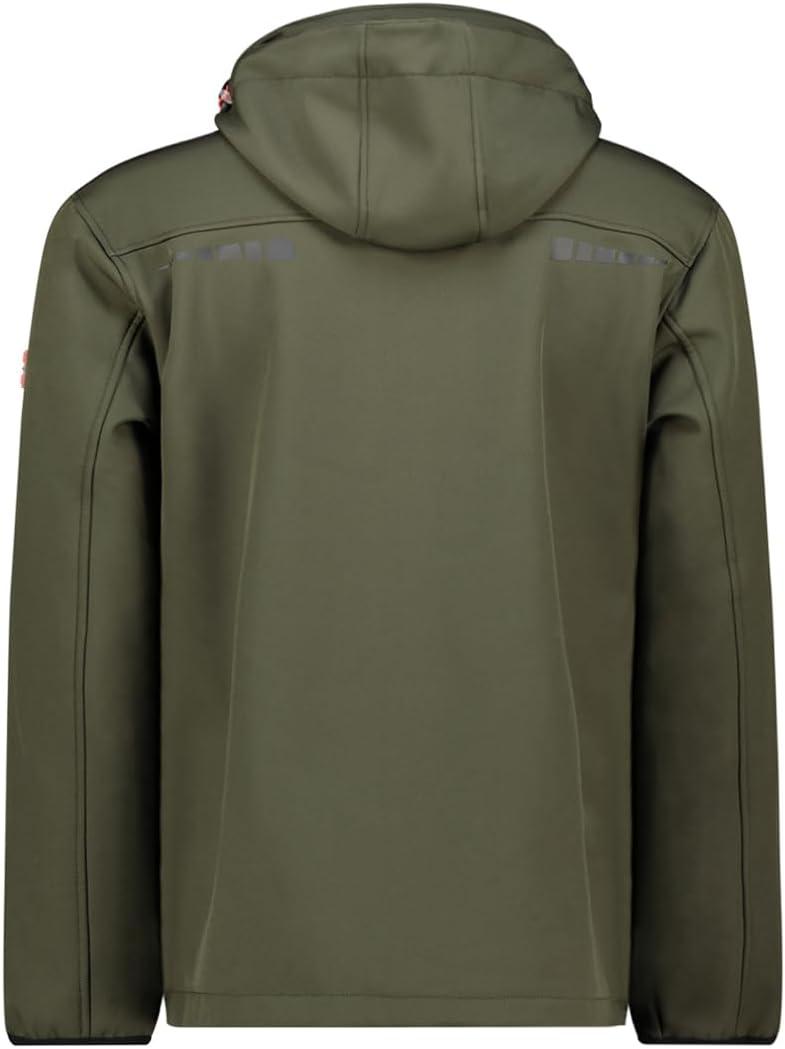 imageGeographical Norway TWOPAC Homme Softshell Capuche Impermable et Respirante Veste Outdoor CoupeVent Idale pour la Randonne et les Activits ExtrieuresKaki