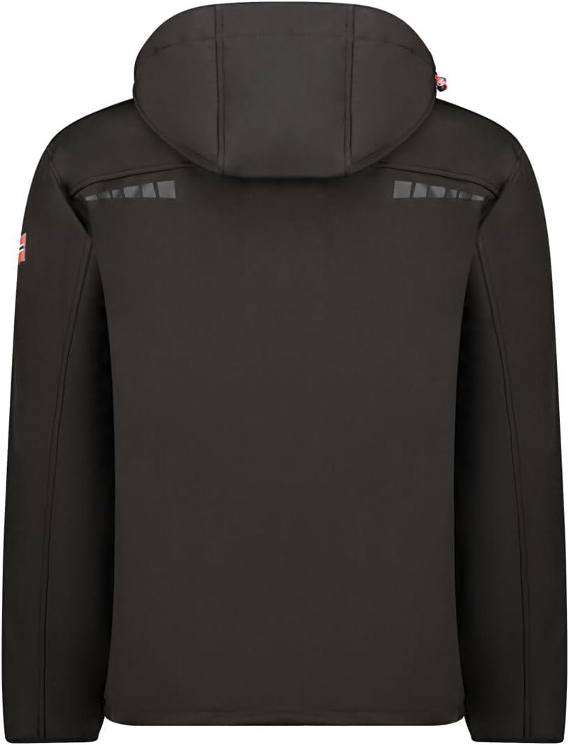 imageGeographical Norway TWOPAC Homme Softshell Capuche Impermable et Respirante Veste Outdoor CoupeVent Idale pour la Randonne et les Activits ExtrieuresNoir