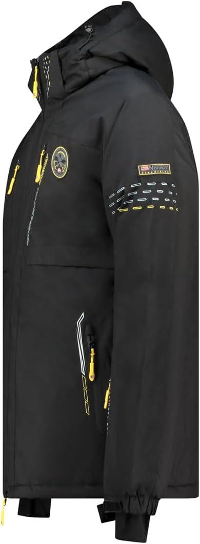imageGeographical Norway WALDO Homme Veste de Ski Capuche Impermable et CoupeVent Doudoune Technique Chaude pour Sports dHiver et Activits OutdoorNoir