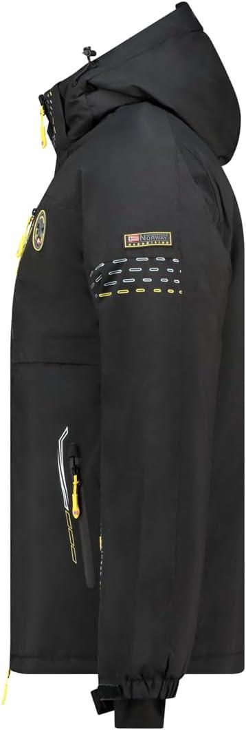 imageGeographical Norway WALDO Homme Veste de Ski Capuche Impermable et CoupeVent Doudoune Technique Chaude pour Sports dHiver et Activits OutdoorNoir