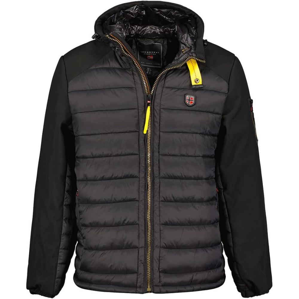 imageGeographical Norway Abator Men Doudoune Homme Capuche Parka Chaude Matelassee Automne Hiver Veste Manteau Chaud Blouson Ski Coupe Vent Manches Longues Rembourrage HommesNoir