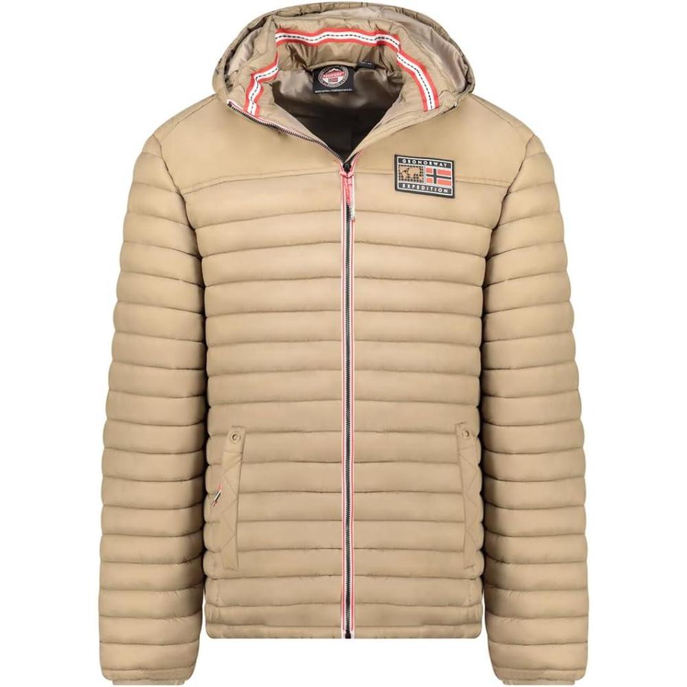 imageGeographical Norway Adalmo Blouson Homme Hiver avec Capuche Ajustable Chaud Lger ampamp Confortable Zip Contrast Poches Pratiques Style Urbain Outdoor Casual QuotidienBeige